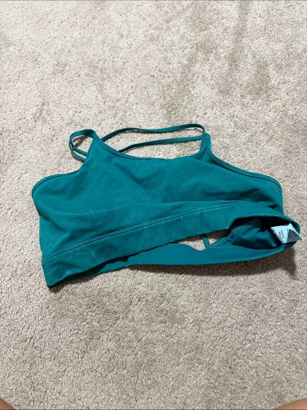 Teal Strappy Sports Bra and High-Waist Leggings Set